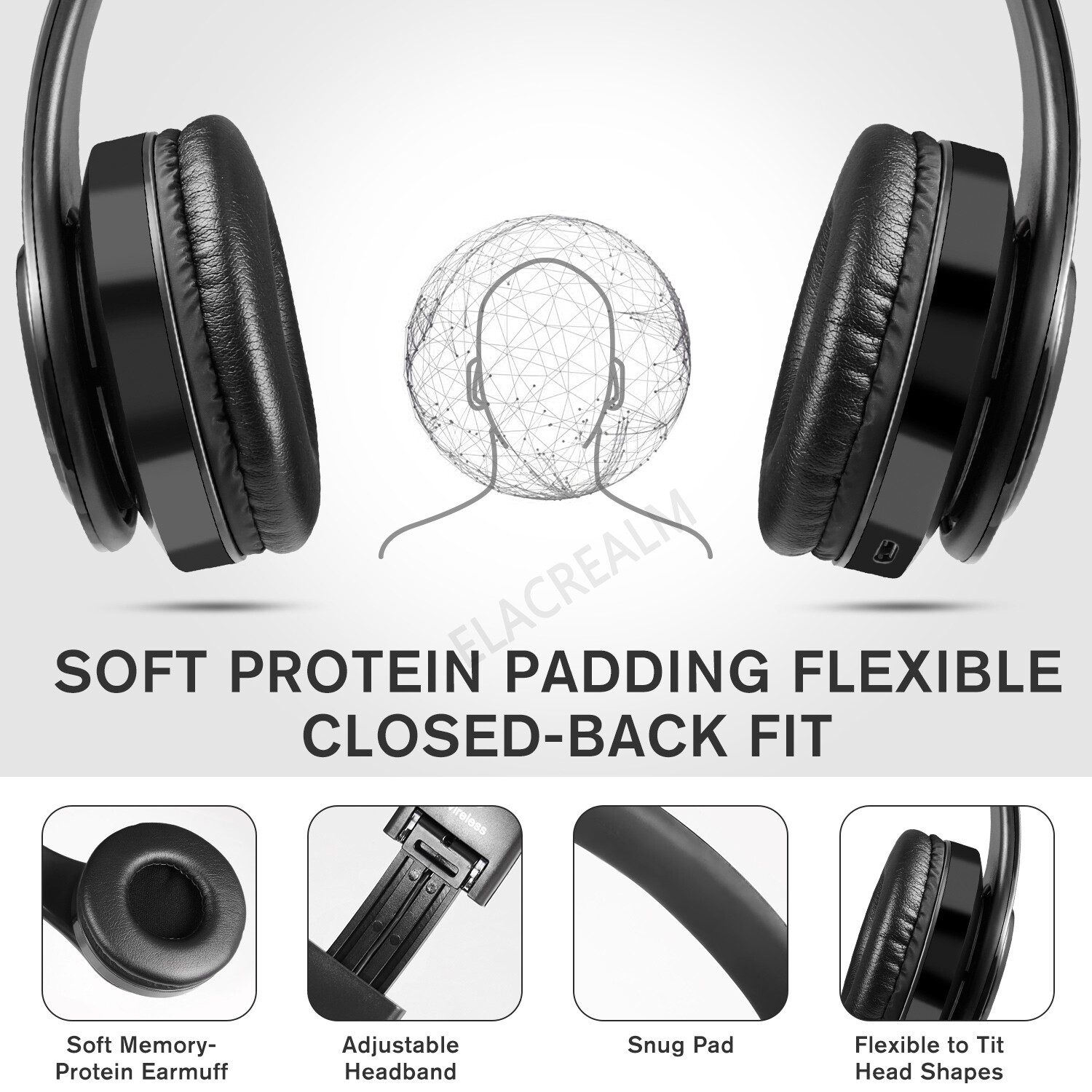 Bluetooth Headphones Over Ear Built-in Mic and Wired Mode for PC/Cell Phones/TV