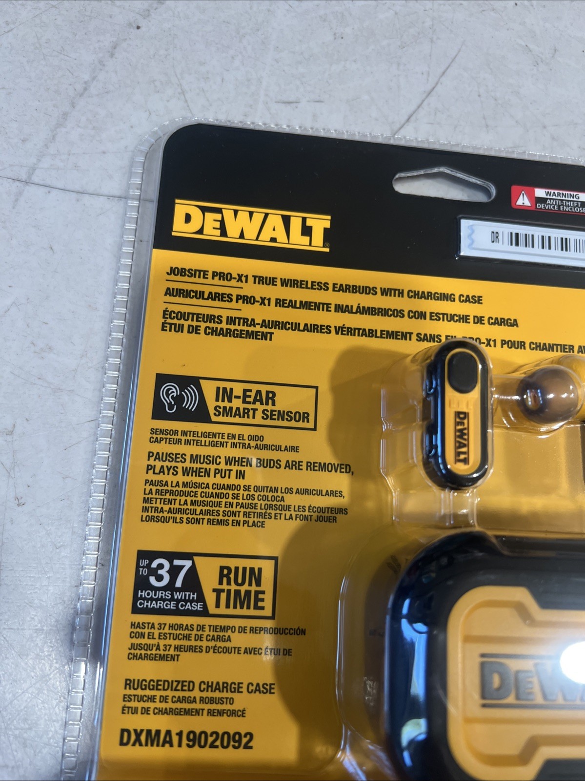 DEWALT DXMA1902092 Pro-X1 Jobsite Bluetooth Earbuds – Black/Yellow NEW