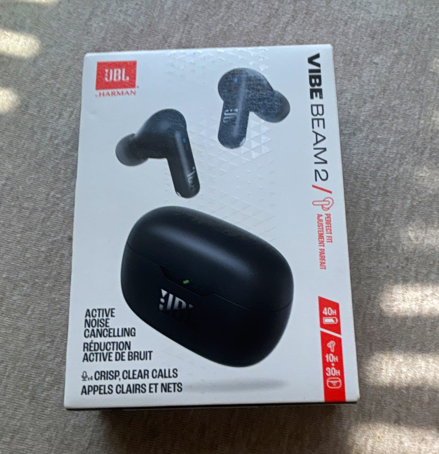 JBL Vibe Beam 2 True Wireless In-Ear Earbuds ANC Mic Bluetooth Black