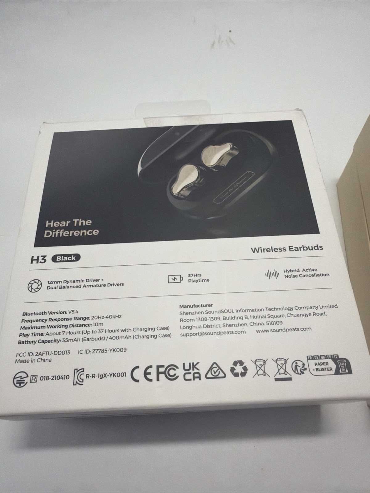 SoundPEATS H3 Gold Bluetooth In-Ear Earbuds ANC Hi-Res LDAC 12mm