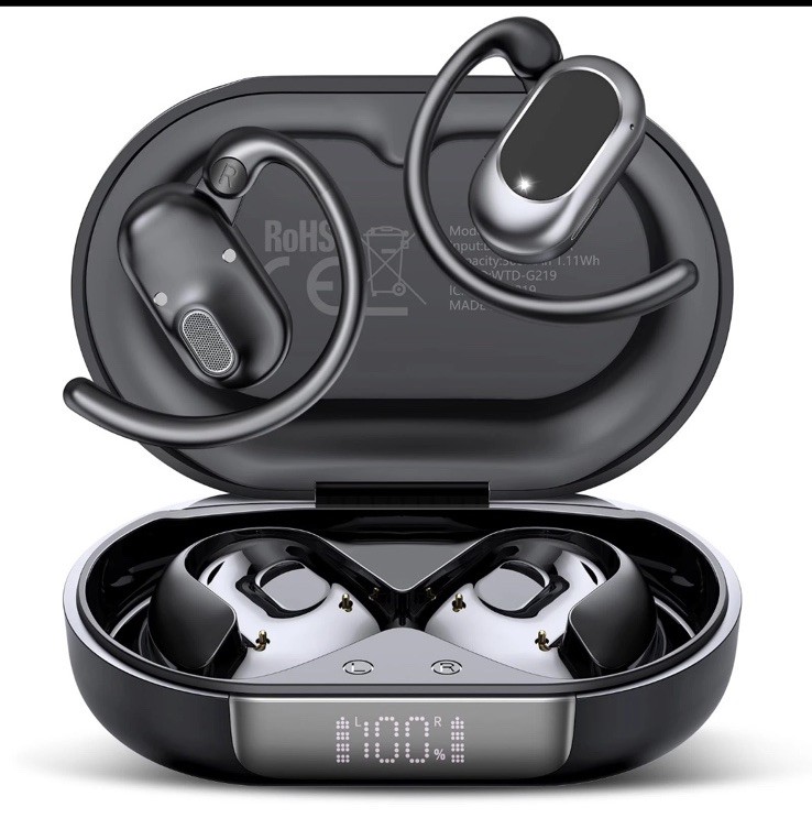 💪Open Ear Headphones, Bluetooth 5.4 28hr Cs 6-8 Hr Playtime Open Ear Headphones