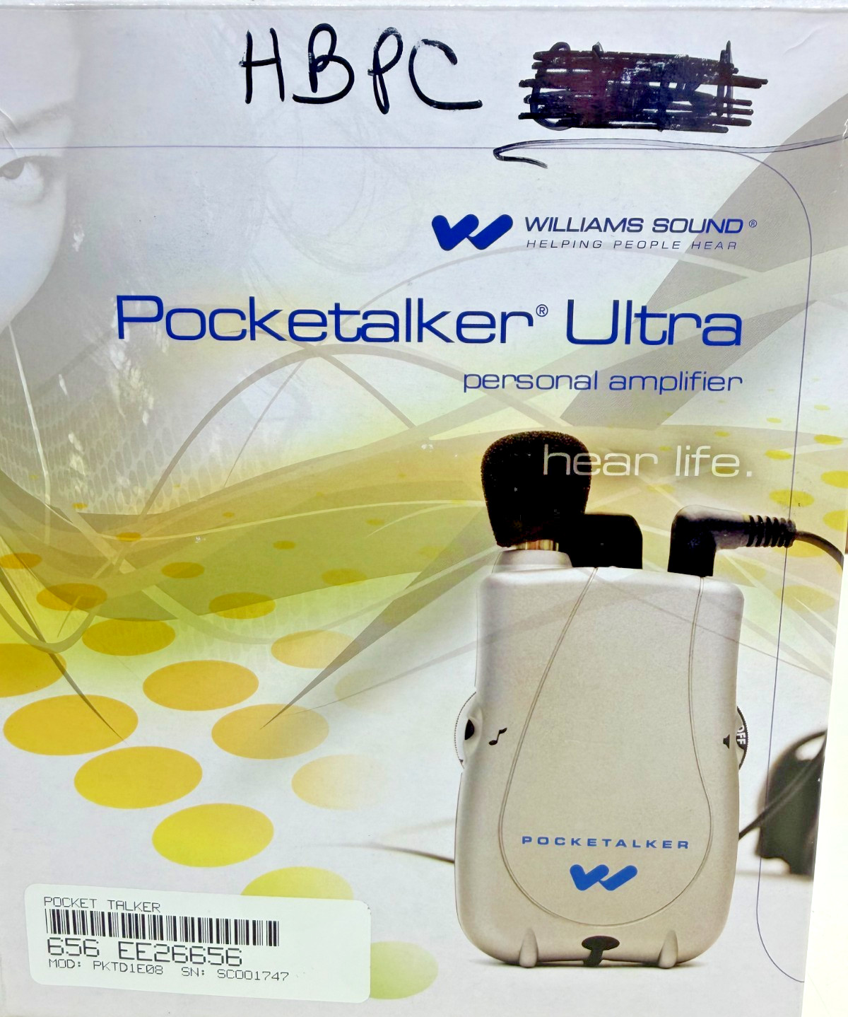 Williams Sound Pocketalker Ultra Personal Sound Amplifier PKT-DI