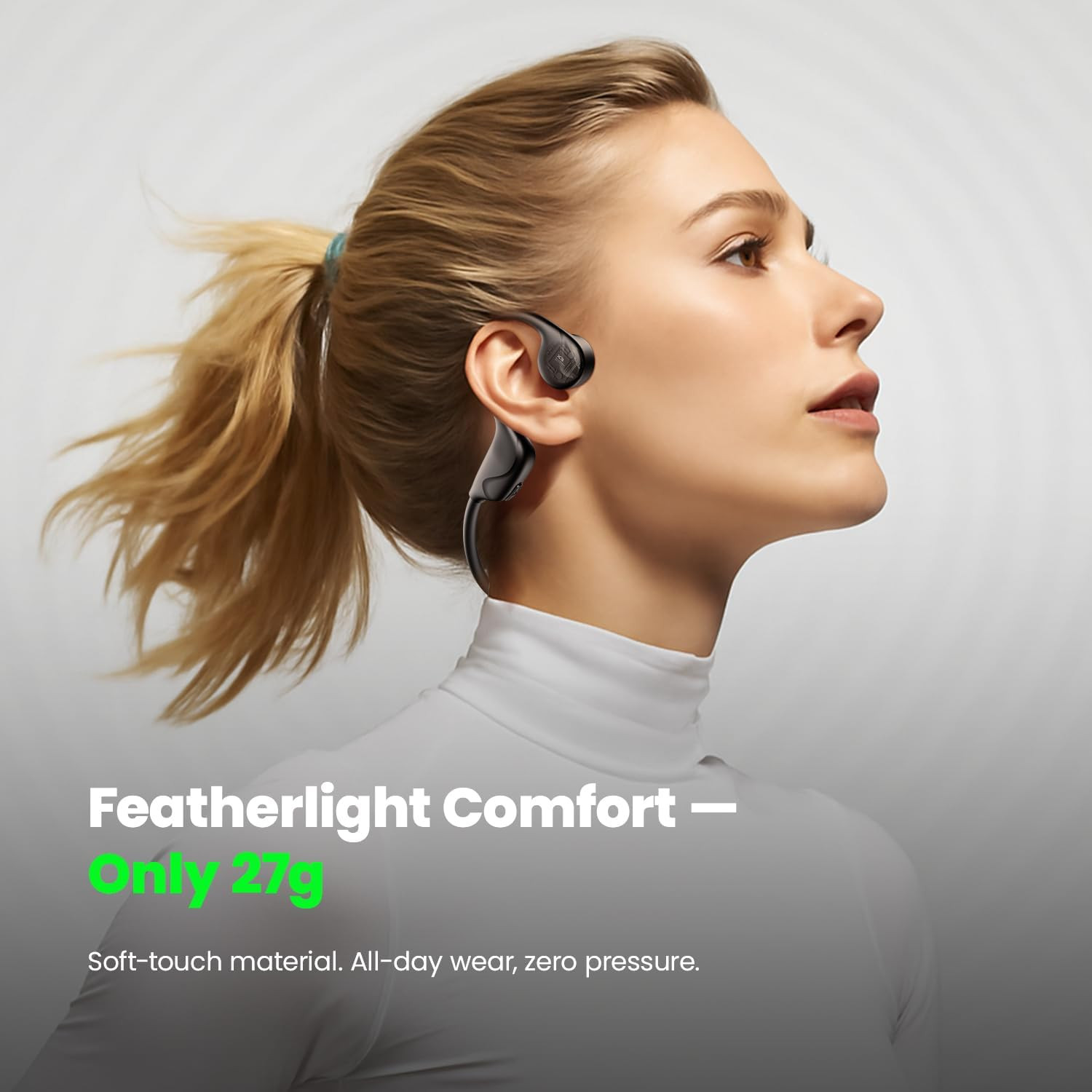 Bone Conduction Headphones,Bluetooth V6.0 Bone Conduction Earbuds with Mic,Open