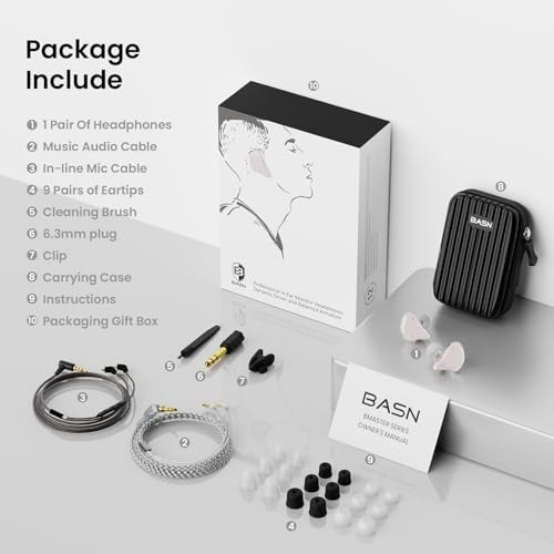 Triple Driver In-Ear Monitor Headphones, HiFi Stereo Earbuds with Powerful Bass,