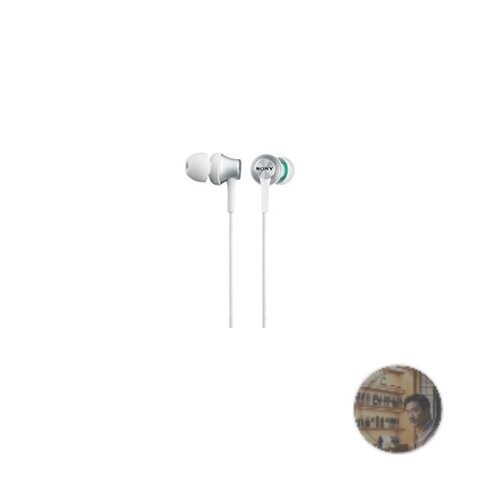 Sony MDR-EX450 White In-Ear Headphones Aluminum Housing Hybrid Earpieces New