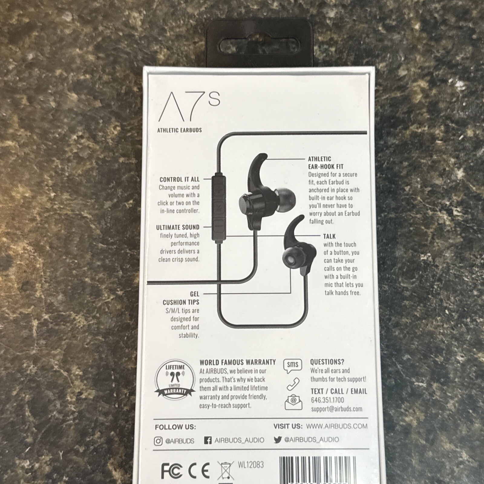 Airbuds A7s Athletic Earbuds Brand New Sealed Great For Workouts Ear Hook
