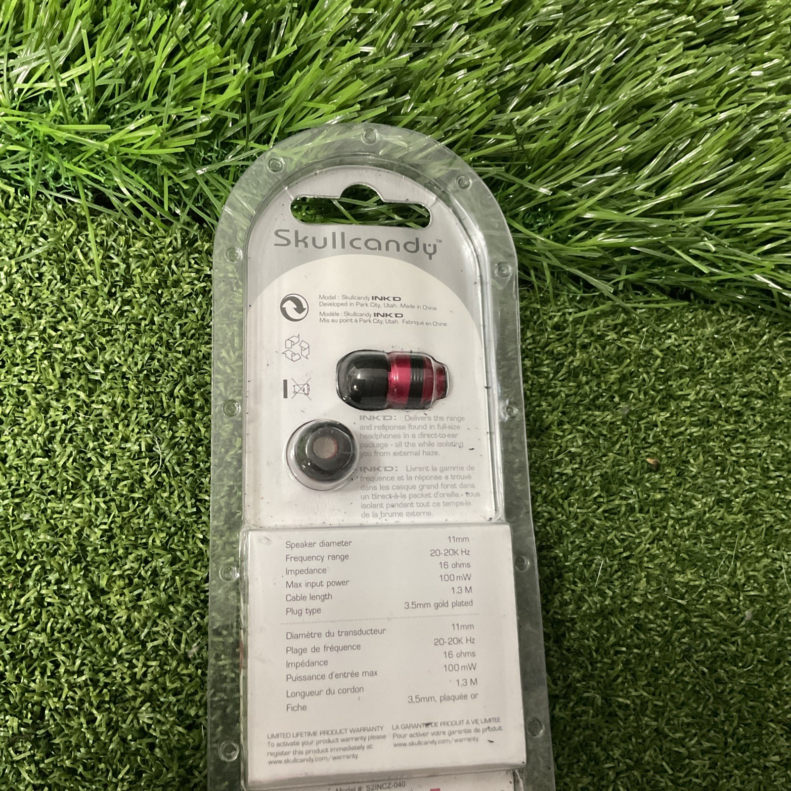 Vintage Skullcandy Ink’d S2INCZ-040 Wired In-Ear Earbuds Pink Black New Sealed