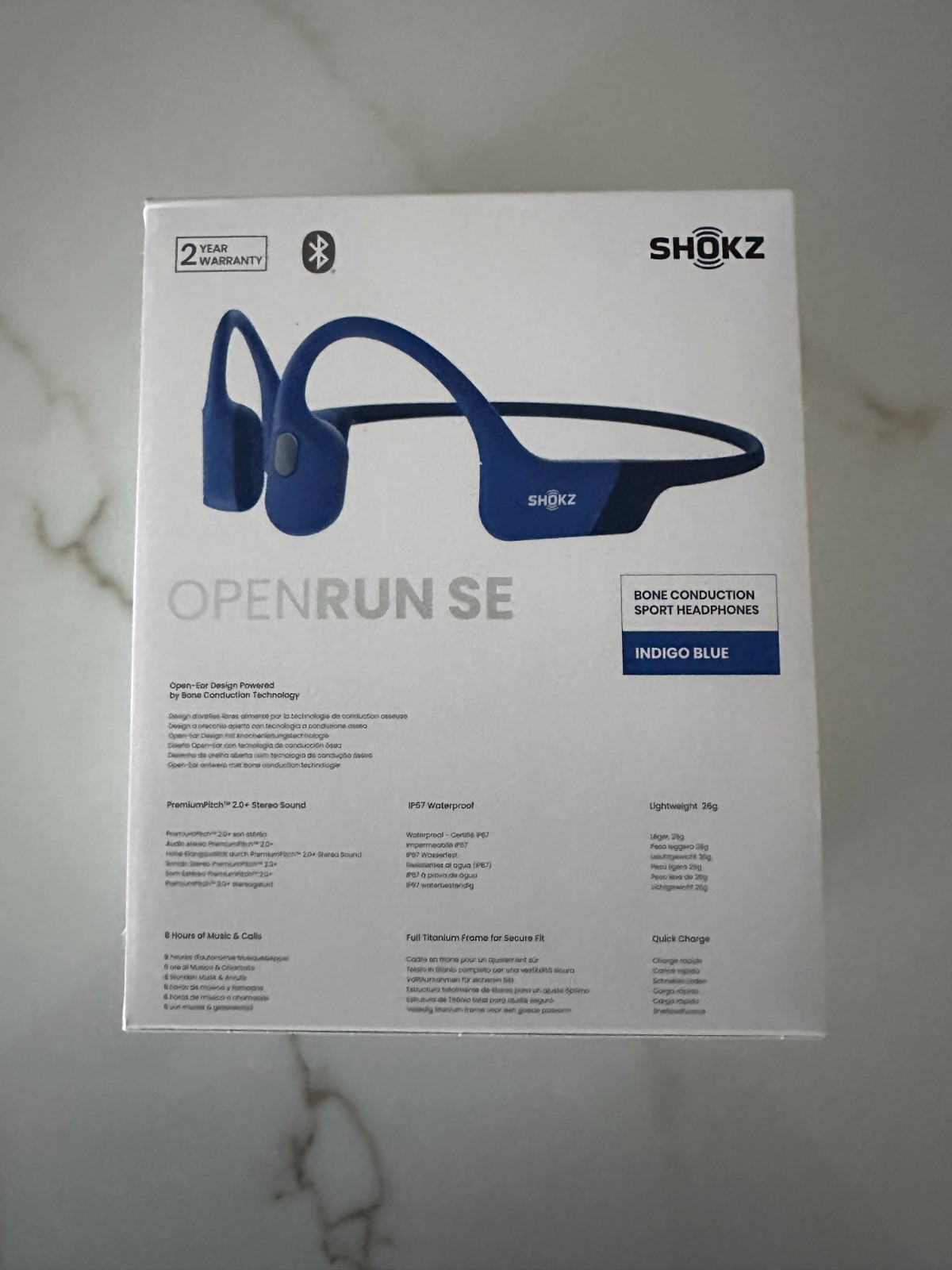 Shokz OpenRun SE Bone Conduction Sport Headphones Indigo Blue S803