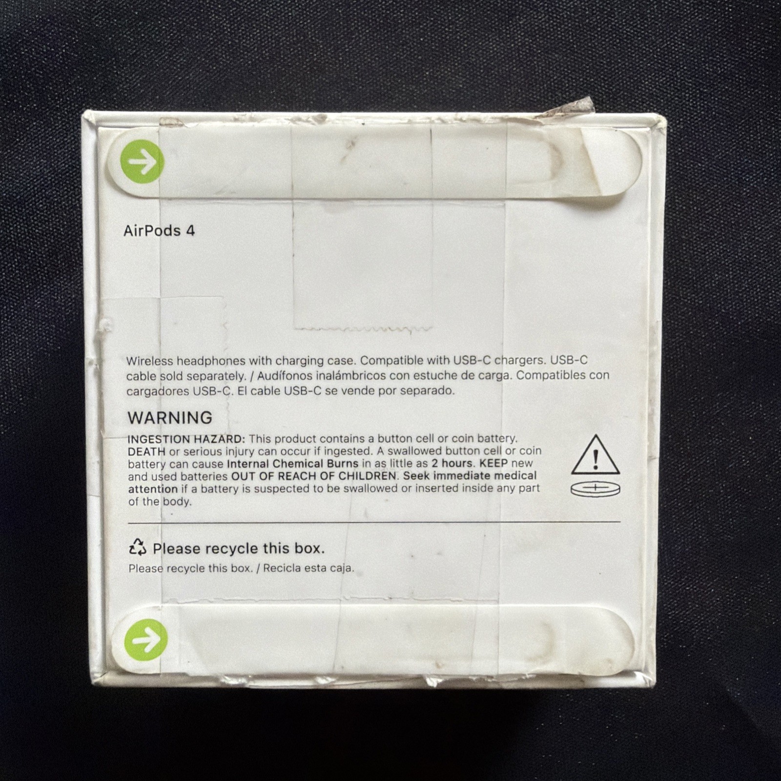 Apple Airpods 4 Wireless Bluetooth Headphones White – New Open Box