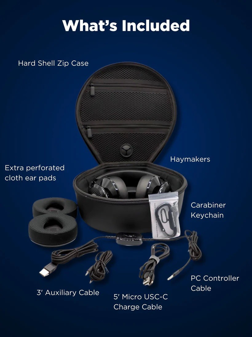 HAYMAKER Noise Cancelling Bluetooth Gaming Headphones HM100