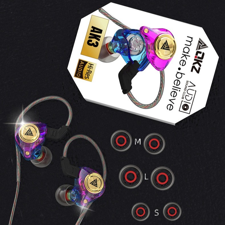 QKZ AK3 FiLe Wired Earbuds In-Ear Stereo Earphones with Mic Volume Control