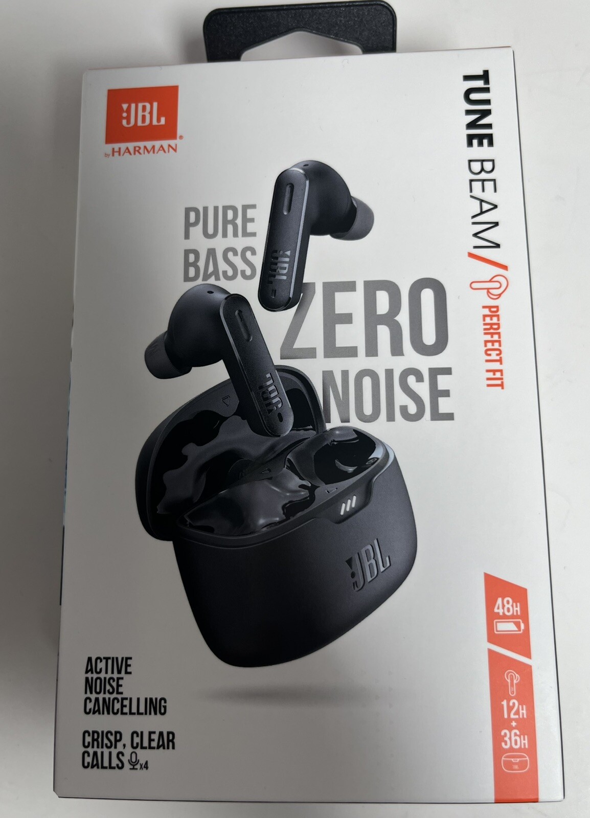 JBL by Harman Tune Beam Earbuds Black Pure Bass Headphones New