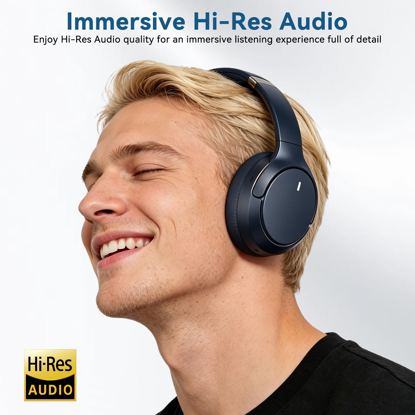 Hybrid ANC Wireless Over-Ear Headphones, 100H Playtime, Hi-Res Audio, Bluetoo…