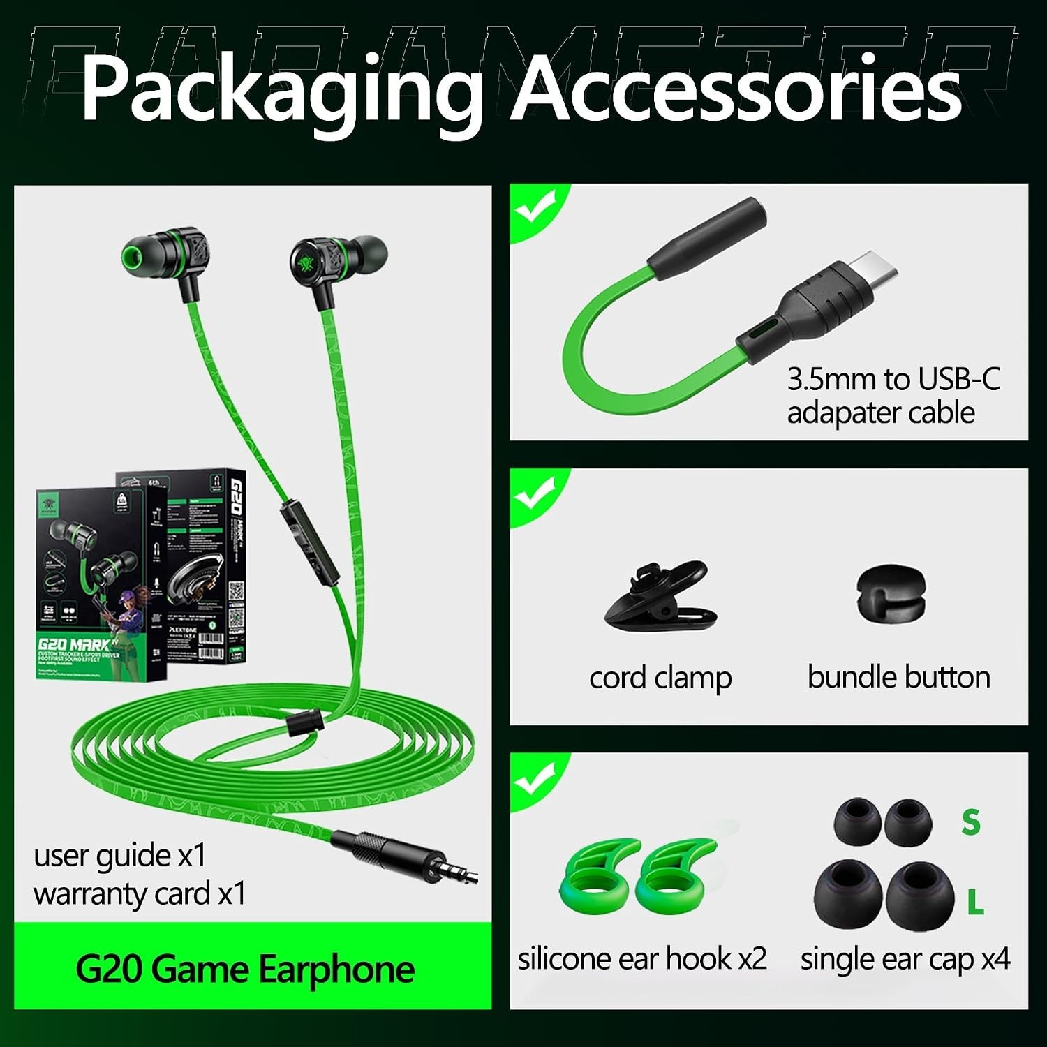 Gaming Earbuds Wired, USB C & 3.5mm Dual Plug in Ear Headphones with Mic and …