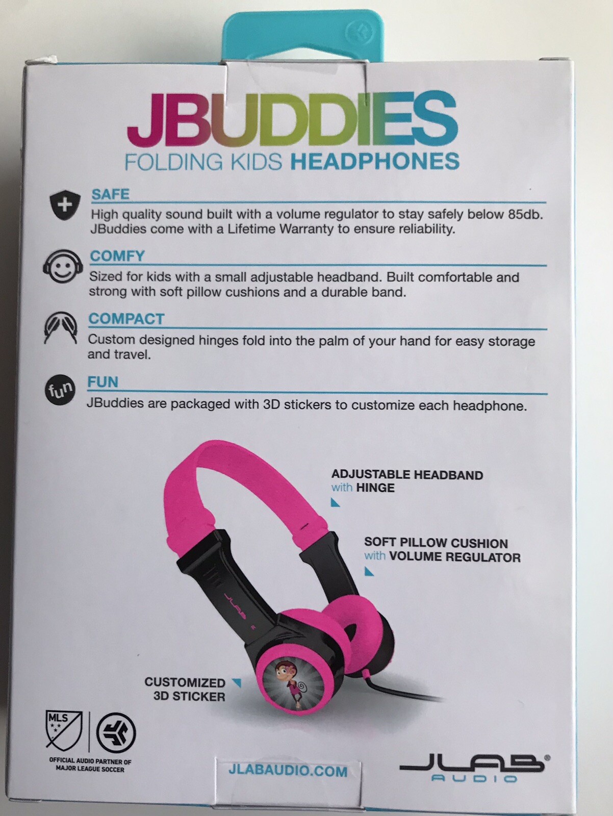 NEW JLab JBuddies Folding Kids Comfortable Headphones Pink ( IN HAND READY )