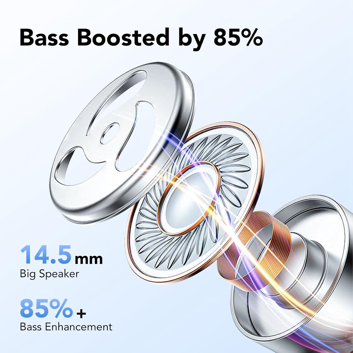 Ear buds Wireless Earbuds Bluetooth 5.3 Headphones 60hrs Playtime with Black