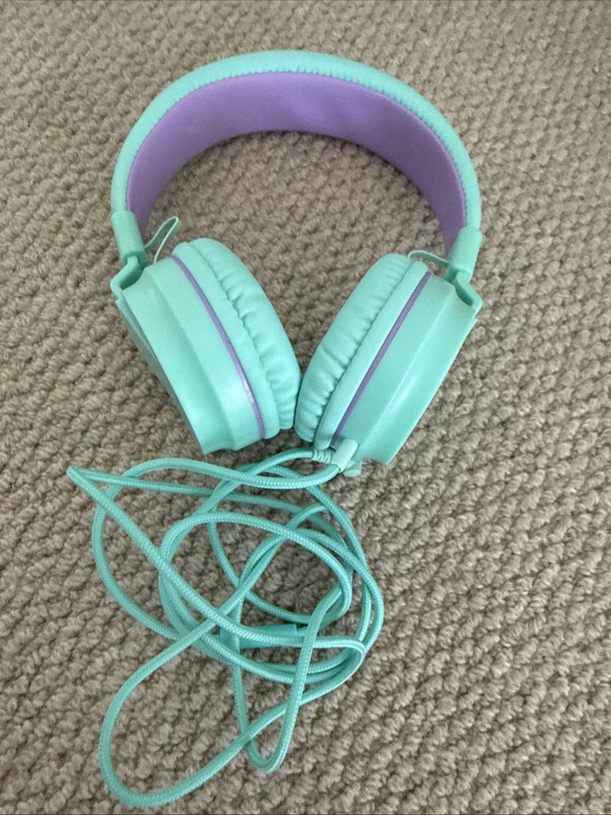 Mint Green And. Purple Wired On-Ear Headphones With 3.5mm Jack – Lightly Used.
