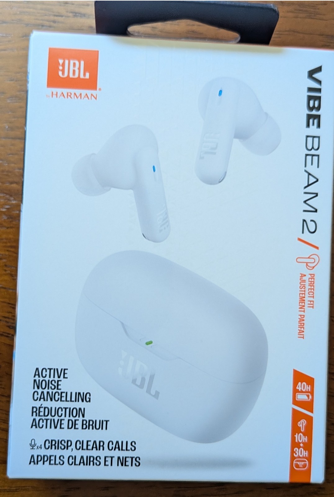 JBL Vibe Beam 2 True Wireless Bluetooth Noise Cancelling Earbuds (White)