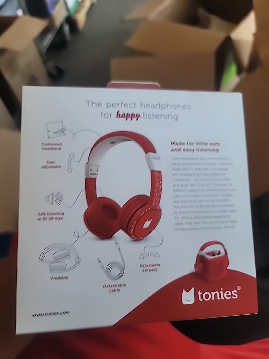 Tonies Kids Wired Headphones • Red- Brand New Sealed