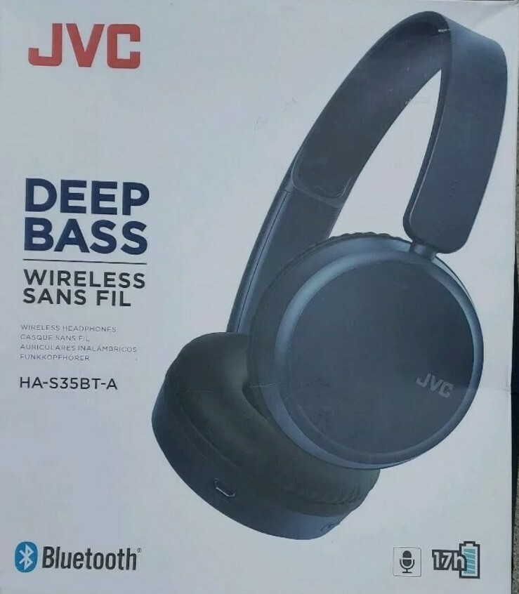 JVC HA-S35BT BLACK DEEP BASS BT WIRELESS HEADPHONES.
