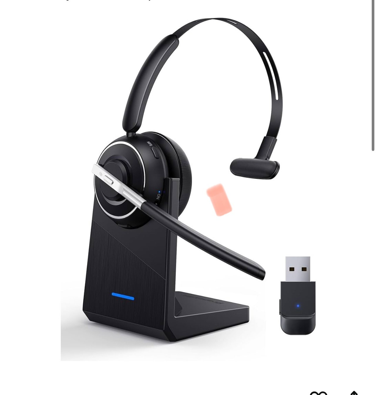 Wireless headphones with microphones for PC, V5.2 computer headphones.