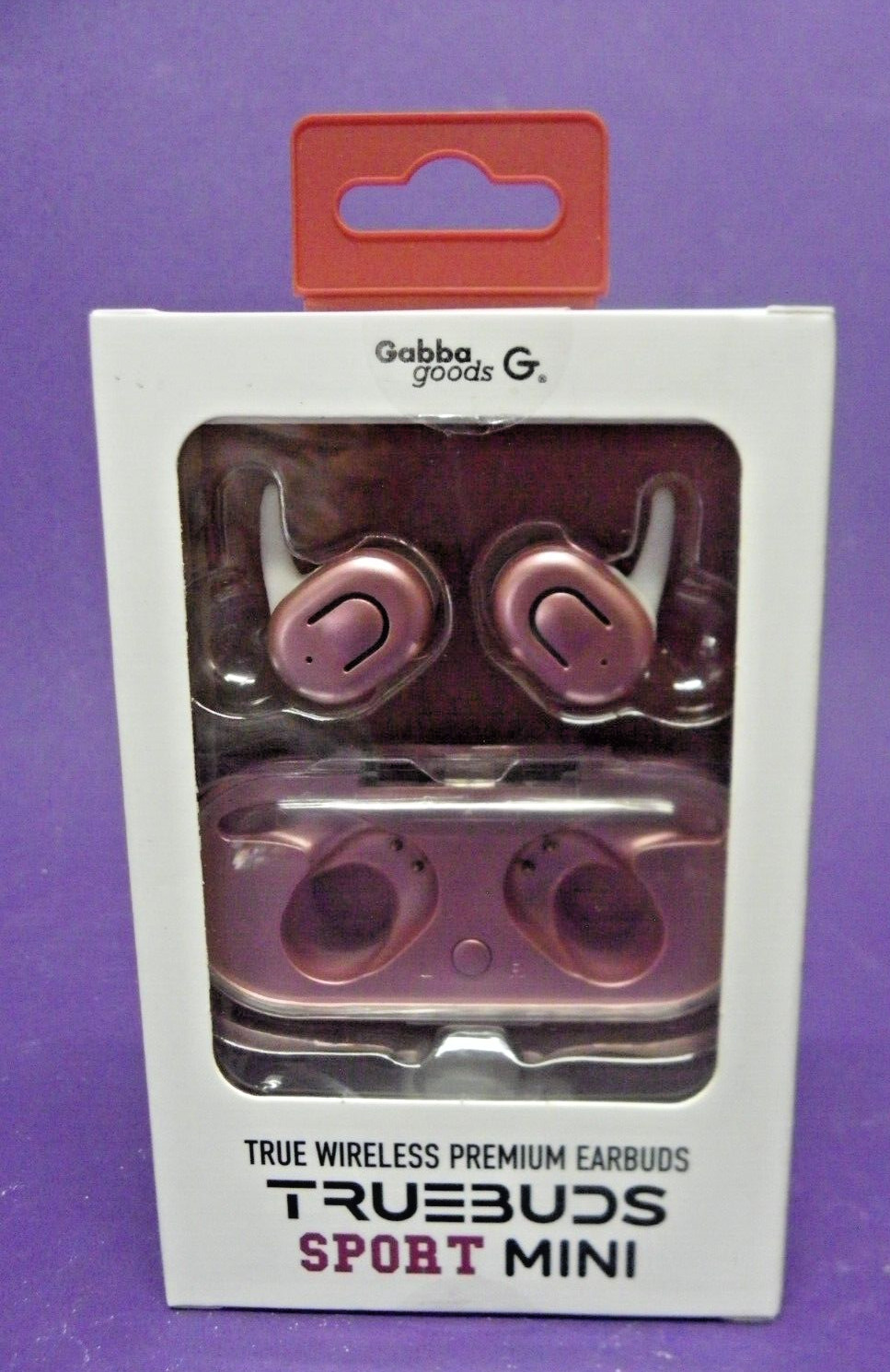 Gabba Goods TrueBuds Sport Mini Wireless Bluetooth Earbuds Metallic Pink New
