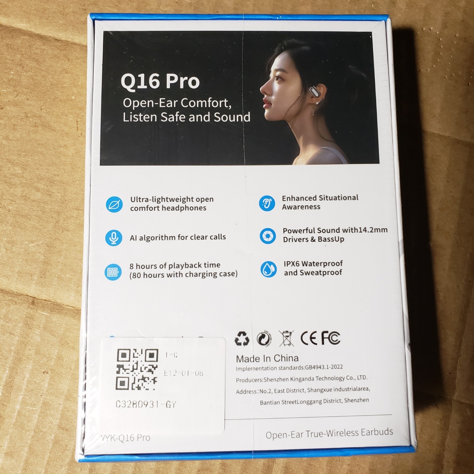 ^NEW! LCD OPEN-EAR YYK-Q16 Pro Comfort True-Wireless Earbuds^ SEALED!
