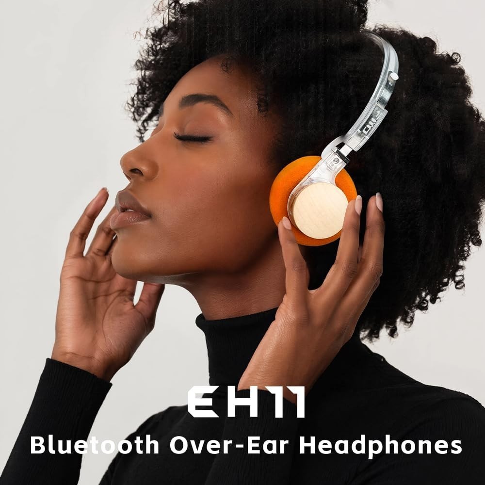 FiiO EH11 Lightweight Over-Ear Bluetooth Headphones, LDAC,Dual Device (Cyan)
