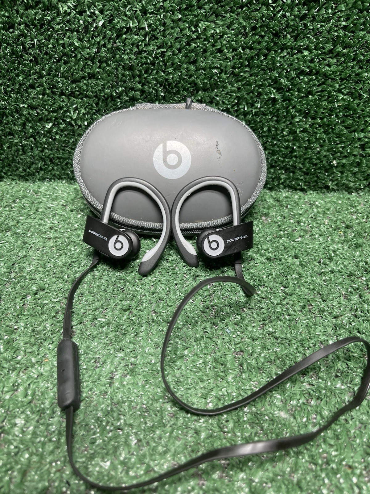 Beats By Dr. Dre Powerbeats Ear-Hook In Ear Headphones Black Gray. Free Ship!