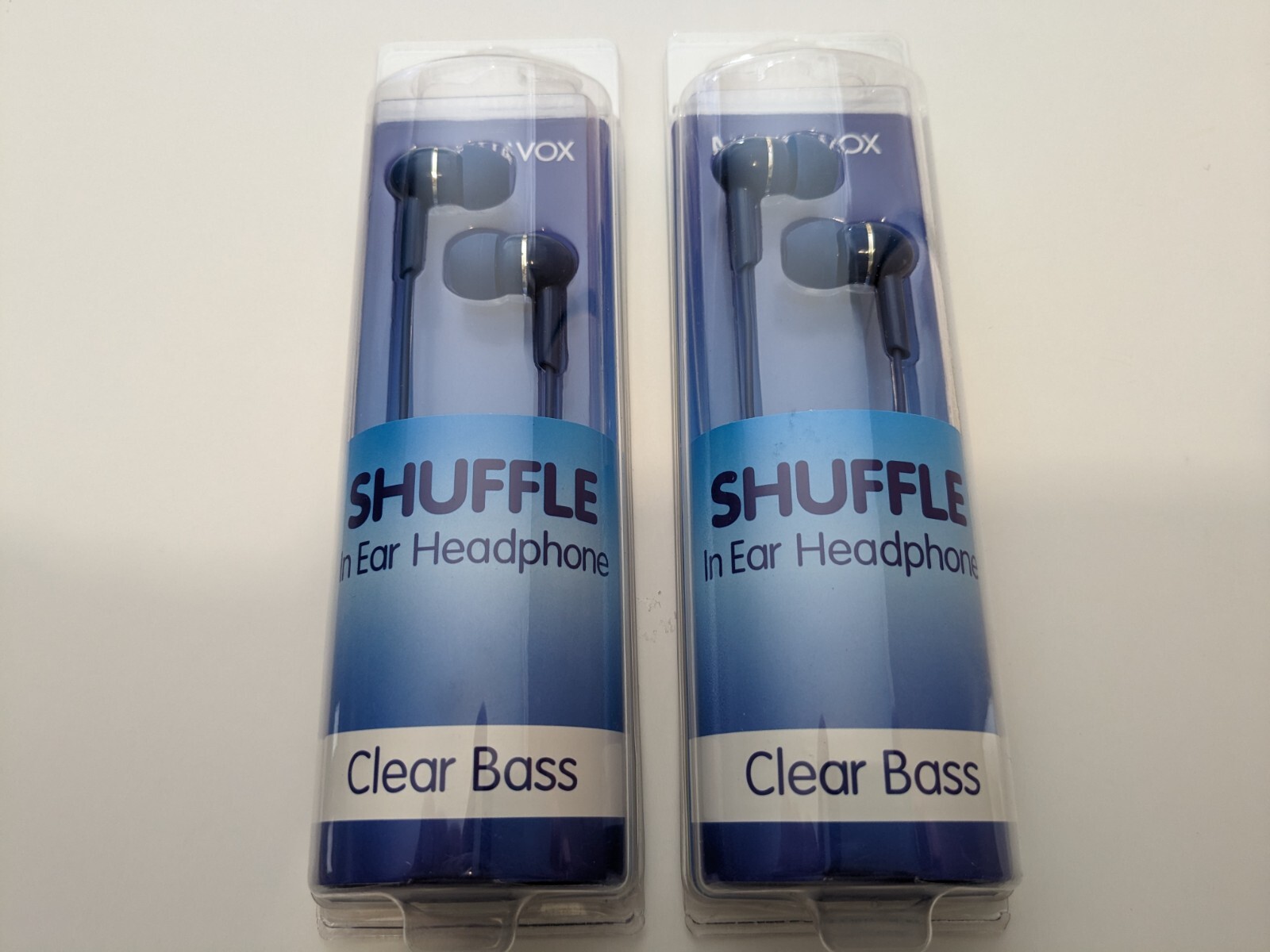 Magnavox Shuffle In Ear Headphone Clear Bass Blue 2 pack
