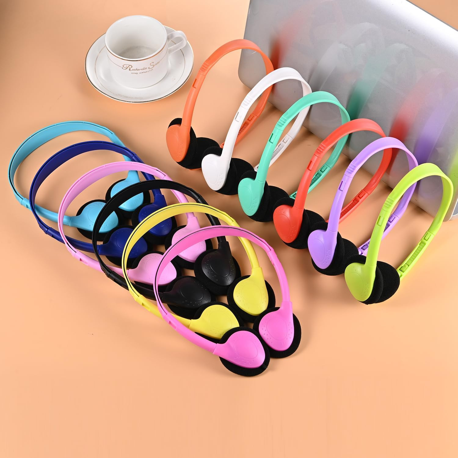 Classroom Headphones Bulk 100 Pack Class Set for School Students Kids and Adult