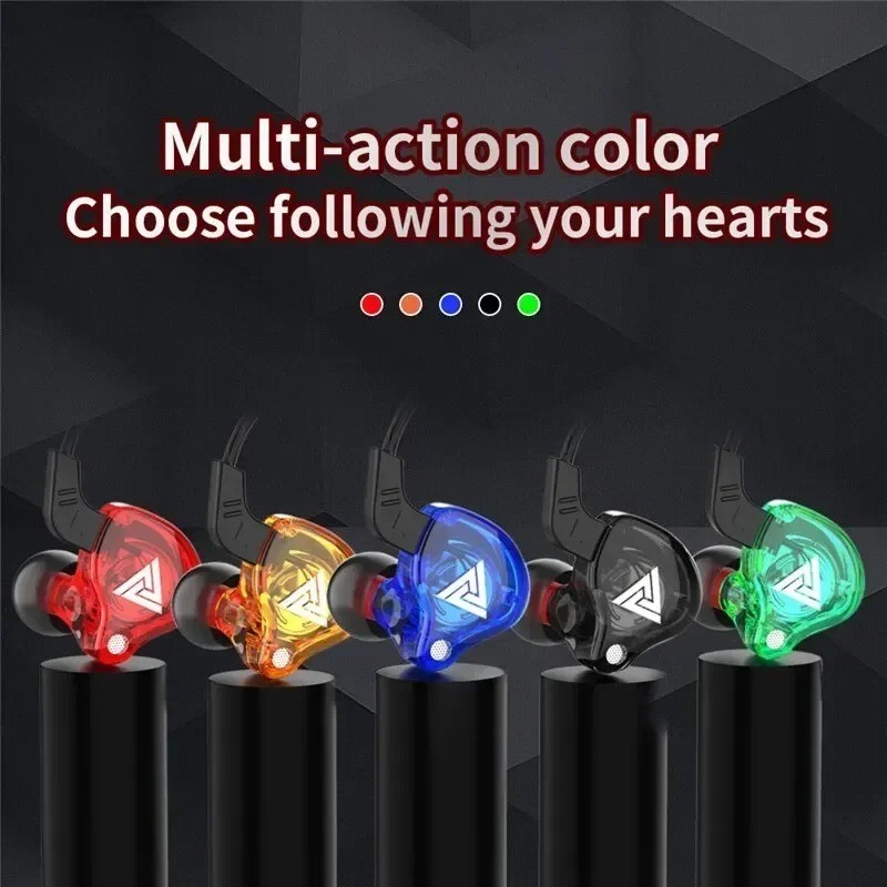 QKZ AK6 Wired In Ear Earphones with Mic 3.5mm Stereo Bass Headphones