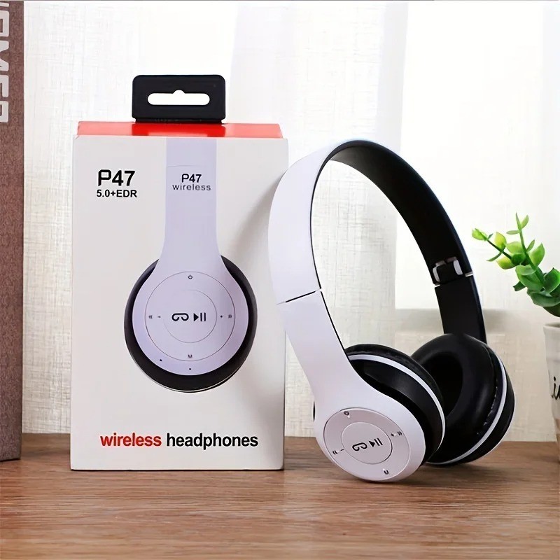 P47 Bluetooth 5.0 Wireless Headphone Foldable HIFI Stereo Bass Earphone Kid Helm