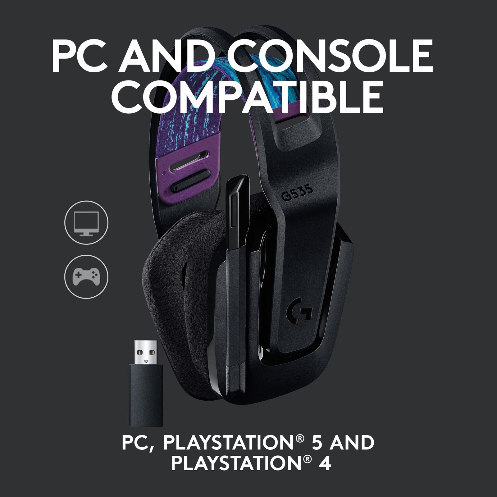 Logitech – G535 LIGHTSPEED Wireless Gaming Headset for PC, PS5, PS4 – Black