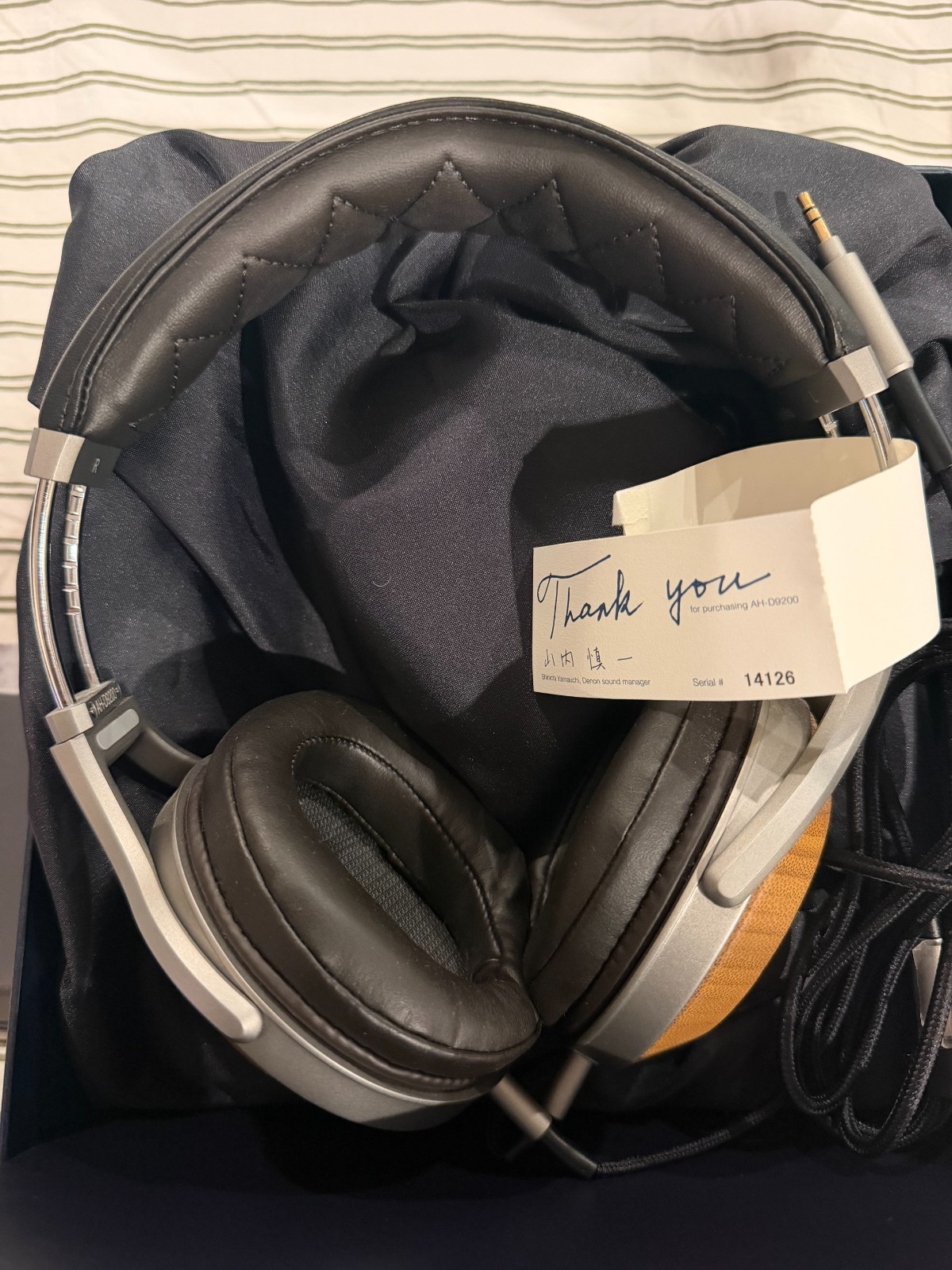 Denon AH-D9200 Bamboo Over the Ear Headphones Black/Brown