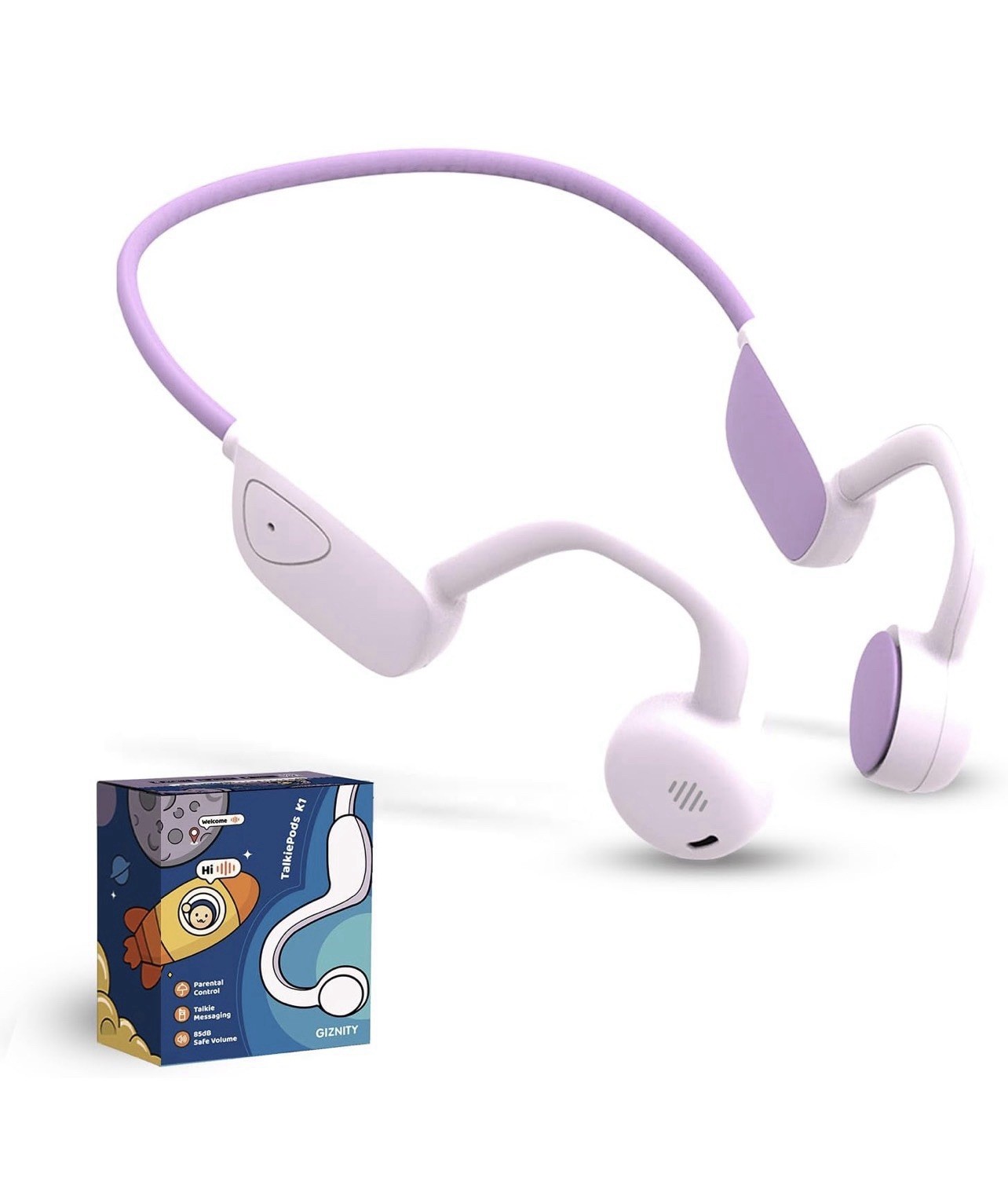 Kids Bluetooth Headphones, Air Conduction Open-Ear Headphones, Mic/Touch, 85db