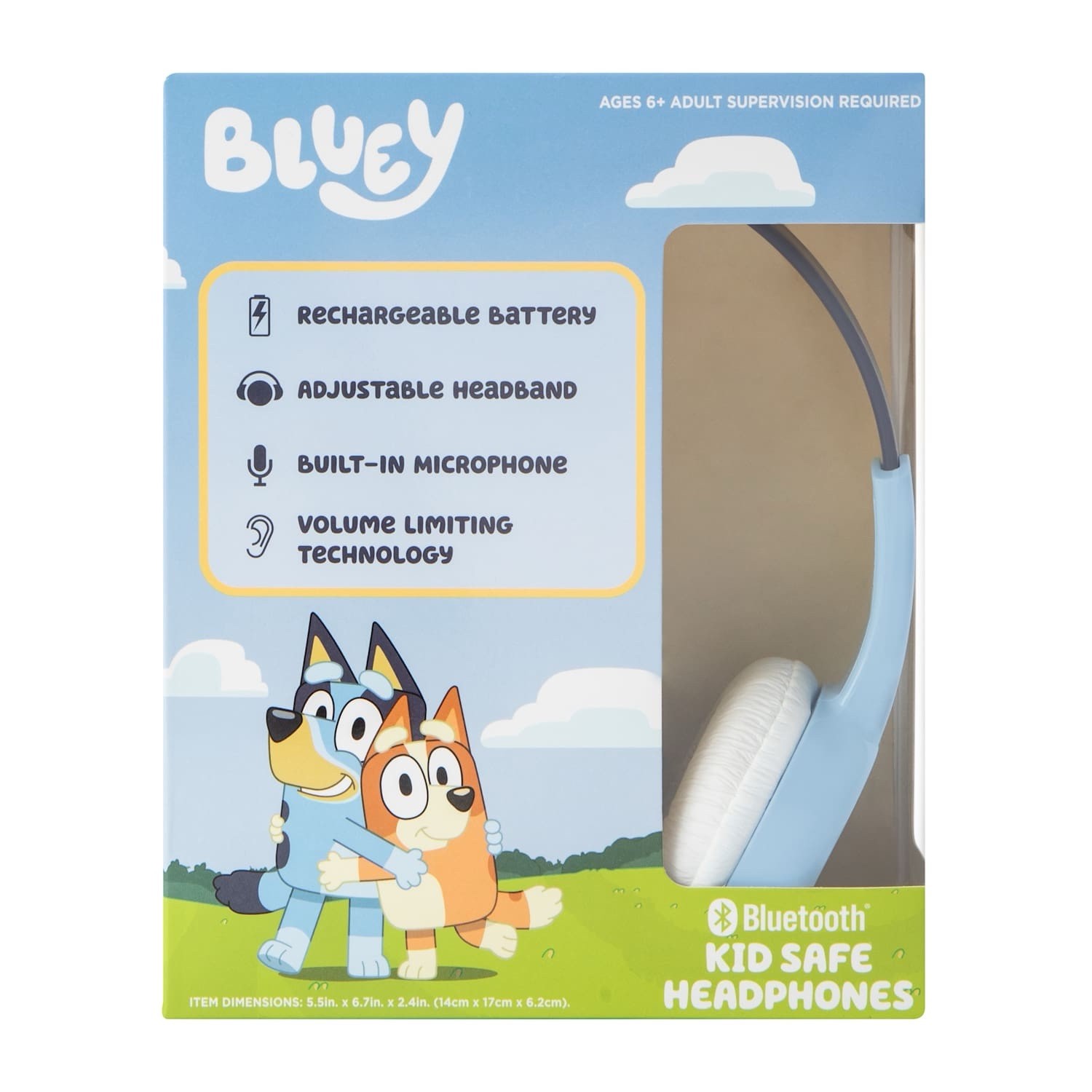 New 2pc Bluey Bluetooth Wireless Headphones & Large Capacity Tote Bag