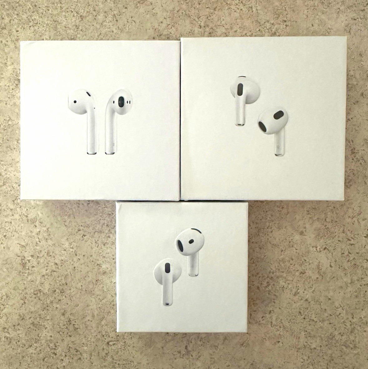Apple AirPods 2, 3, and 4 Bluetooth In-Ear Earbuds w/ Charging Case, White