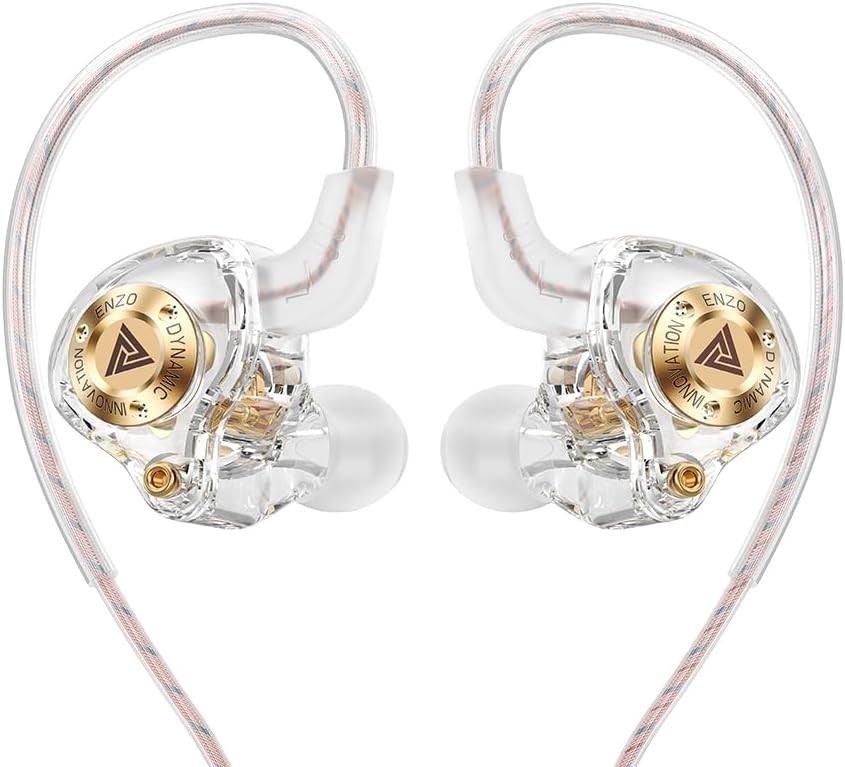 Wired Gaming Headphones IEM Earphones with 1DD，QKZ ENZO in Ear Monitor, Hifi Ear
