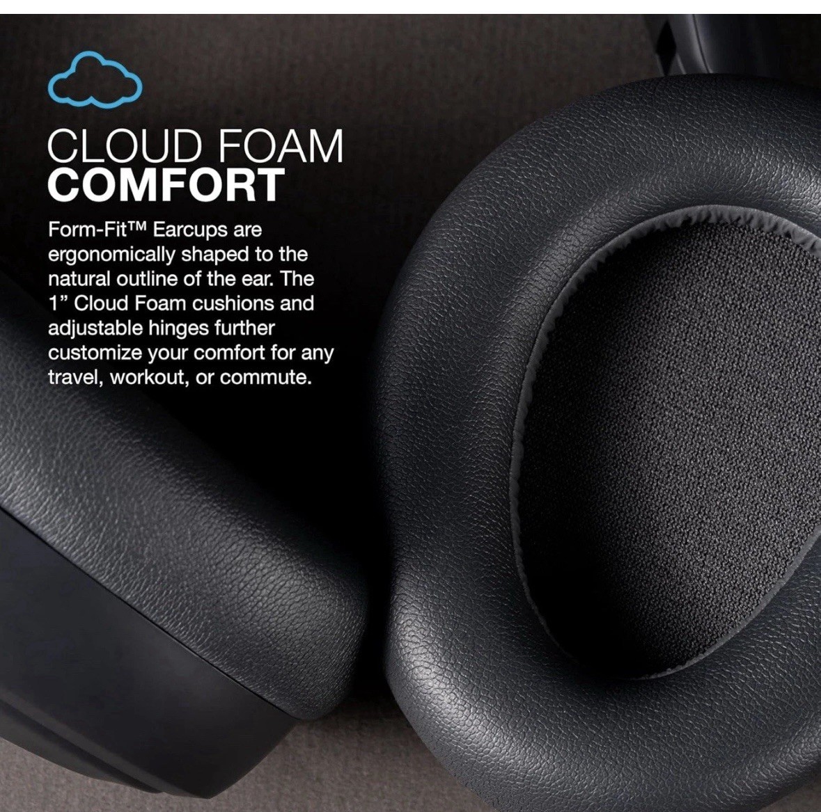 JLab JBuds Lux Active Noise Canceling Bluetooth Wireless Headphones Graphite
