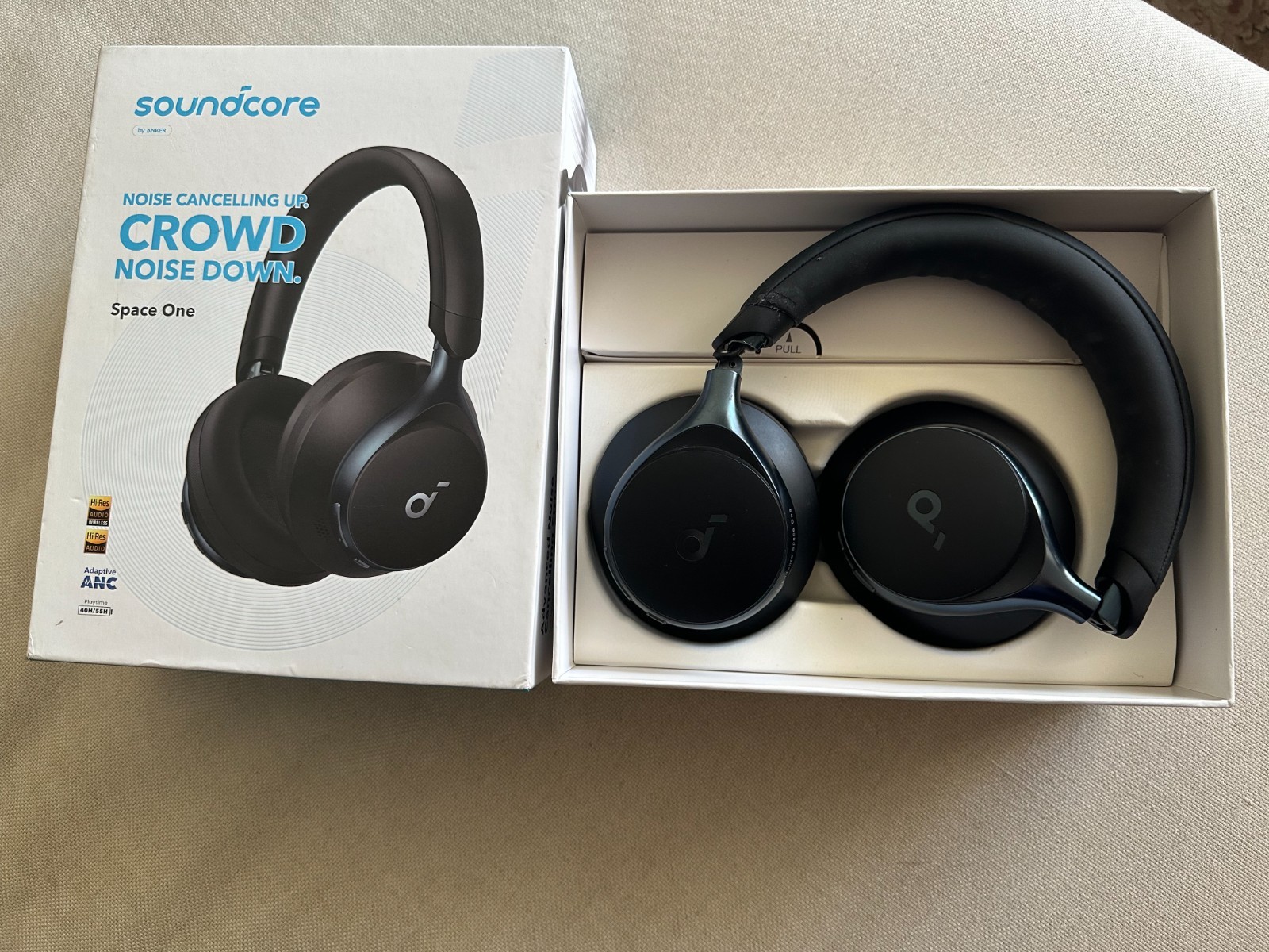 Soundcore by Anker Space One Over Ear Noise Canceling Headphones- (Broken Hinge)