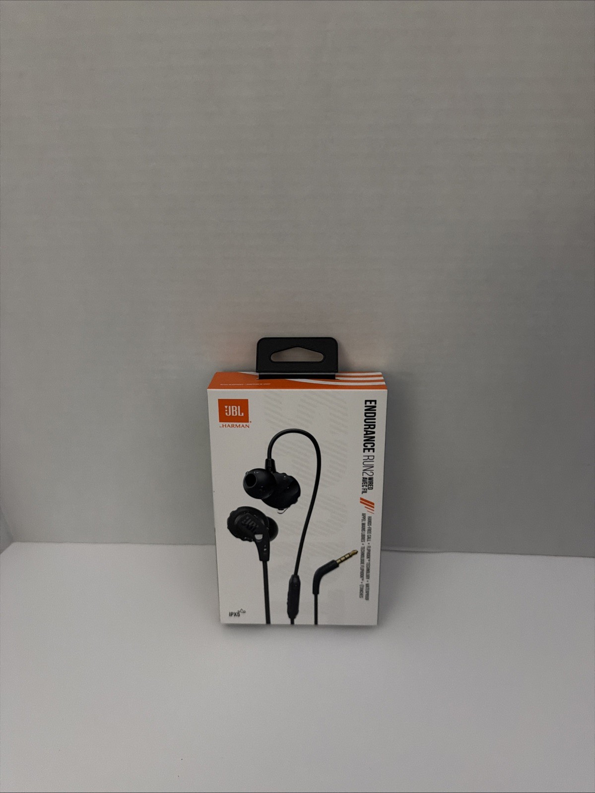 JBL Endurance Run2 Wired EARBUDS WITH FLIPHOOK and Microphone – Black IPX 5.