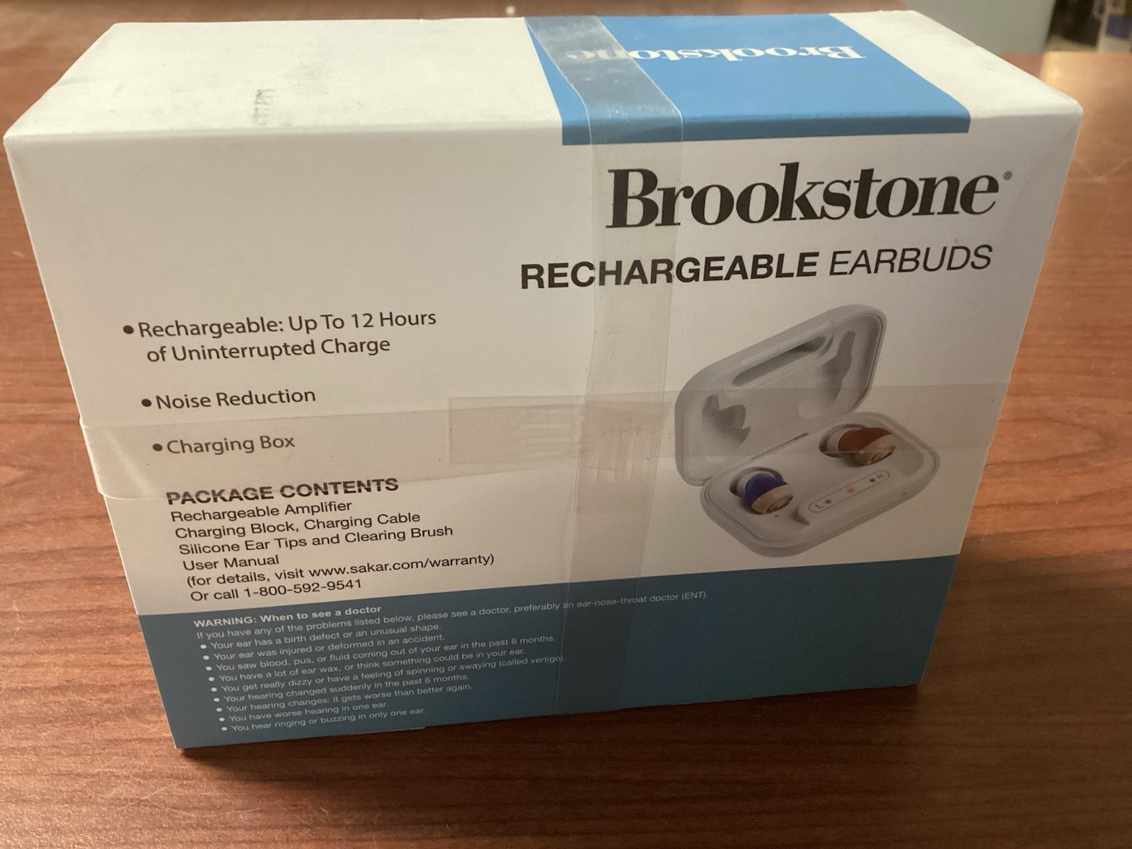 Brookstone Rechargeable Earbuds NEW Factory Sealed B54