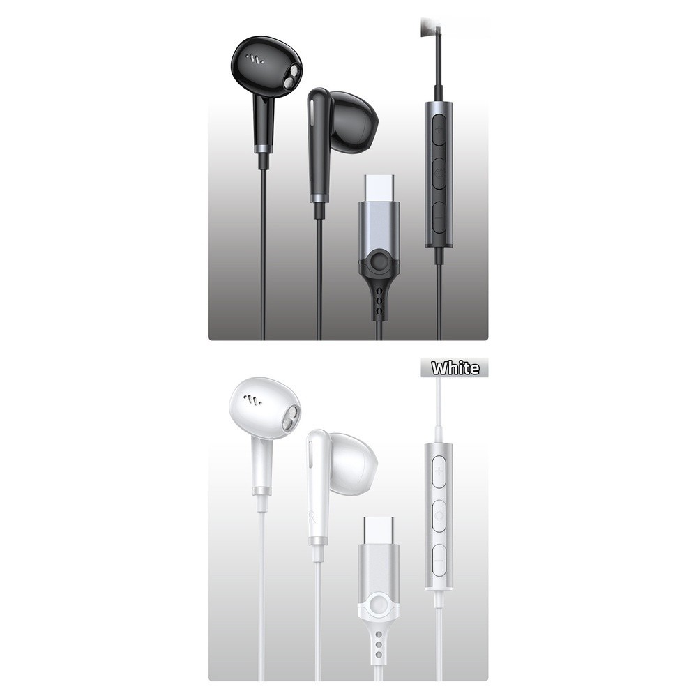 Type C and 3.5mm Wired In-Ear Earbuds with Mic 12mm Driver HiFi Audio Quality