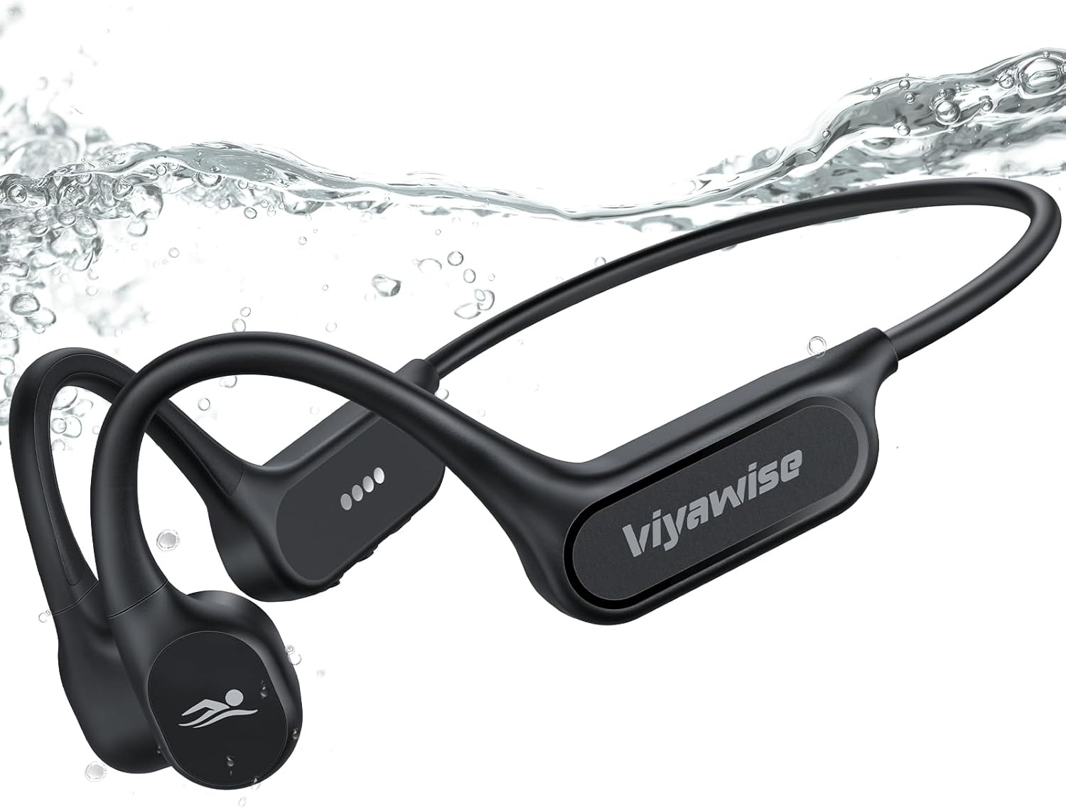 B11 Bone Conduction Headphones, IP68 Waterproof Earbuds for Swimming, 32GB & Blu