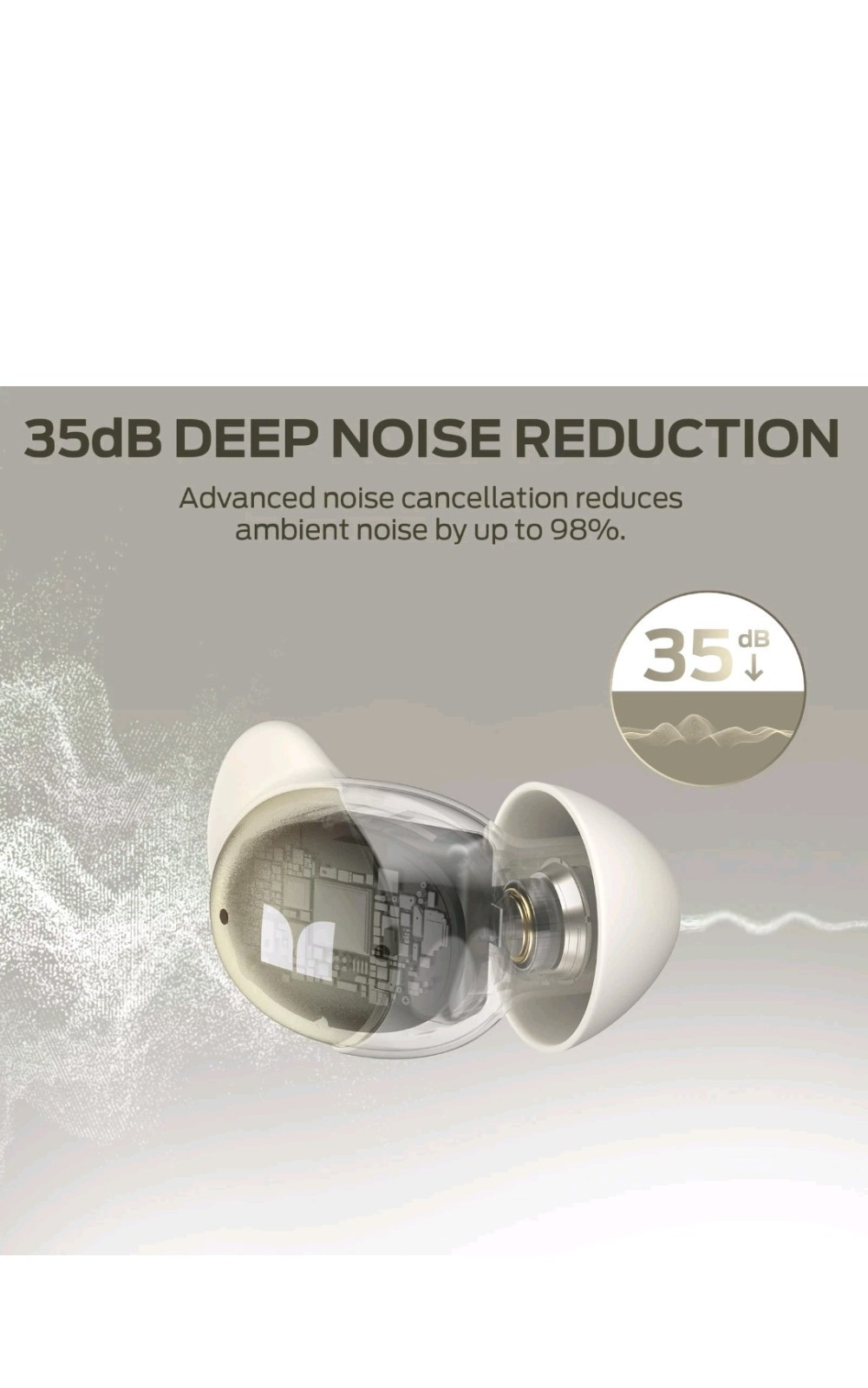 Monster Sleep Ear200 Wireless in-Ear Headphones Bluetooth 6.0 “GOLD & TAN”