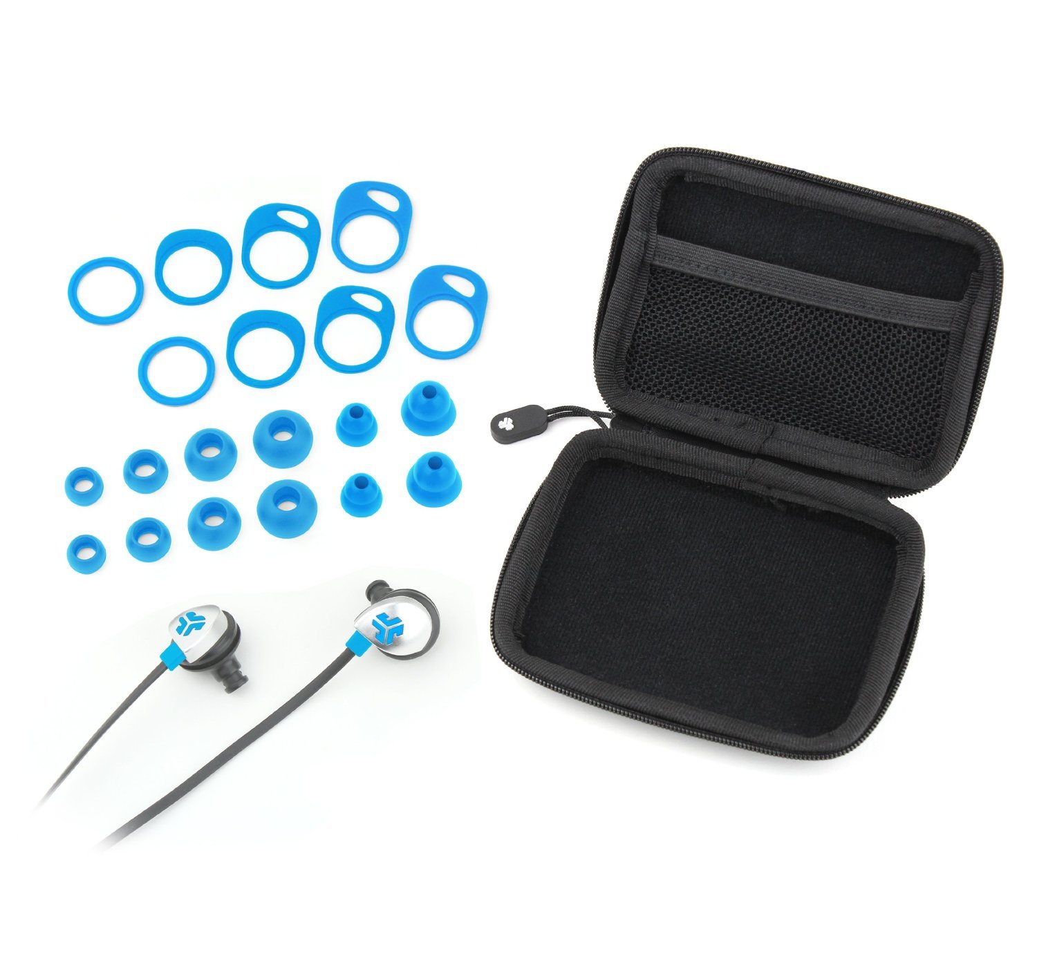 New JLAB EPIC-BLUGRY-BOX Earbuds Universal Mic with Track Control Blue/Gray