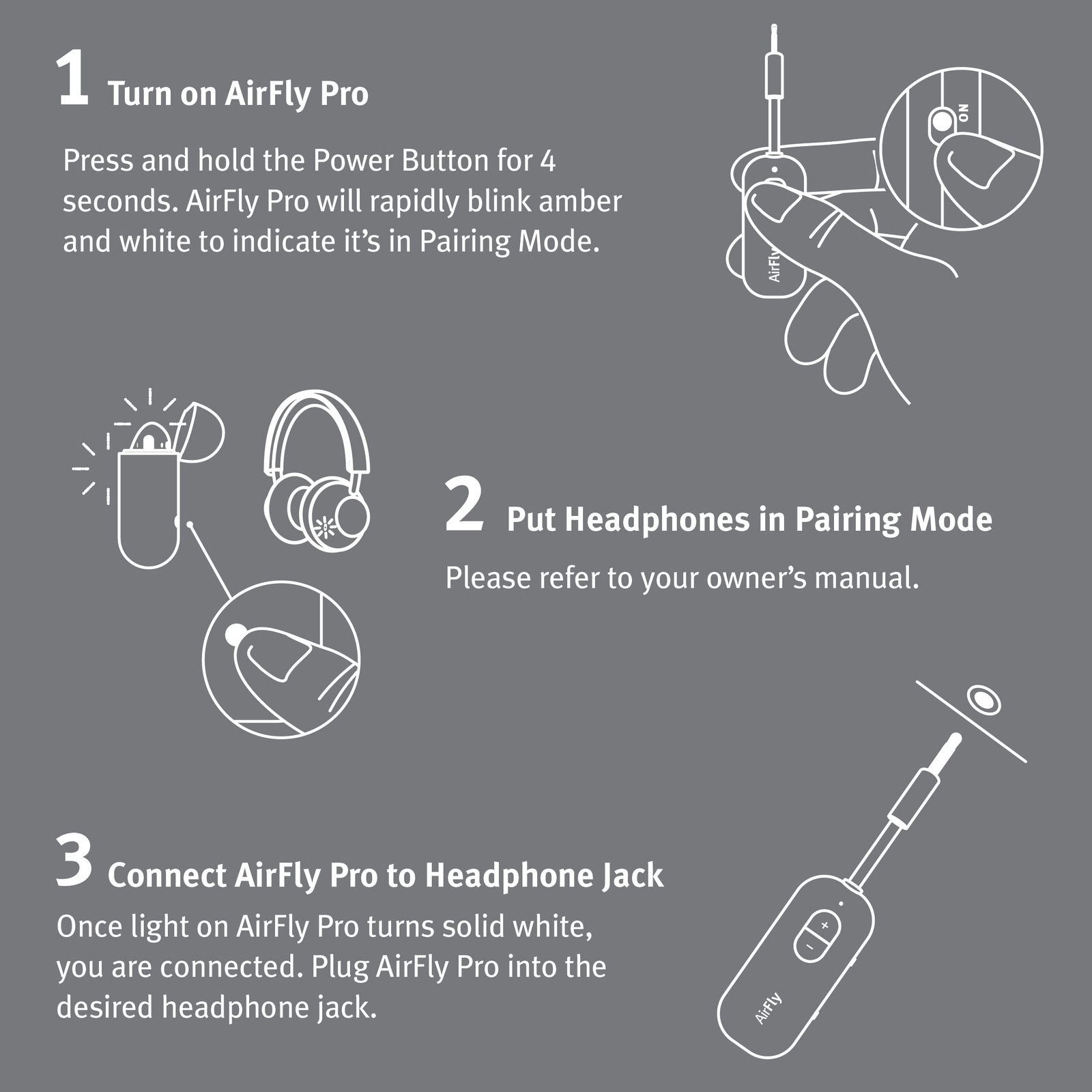 AirFly Pro Wireless Audio Adapter for Bluetooth Headphones 25H Battery Life
