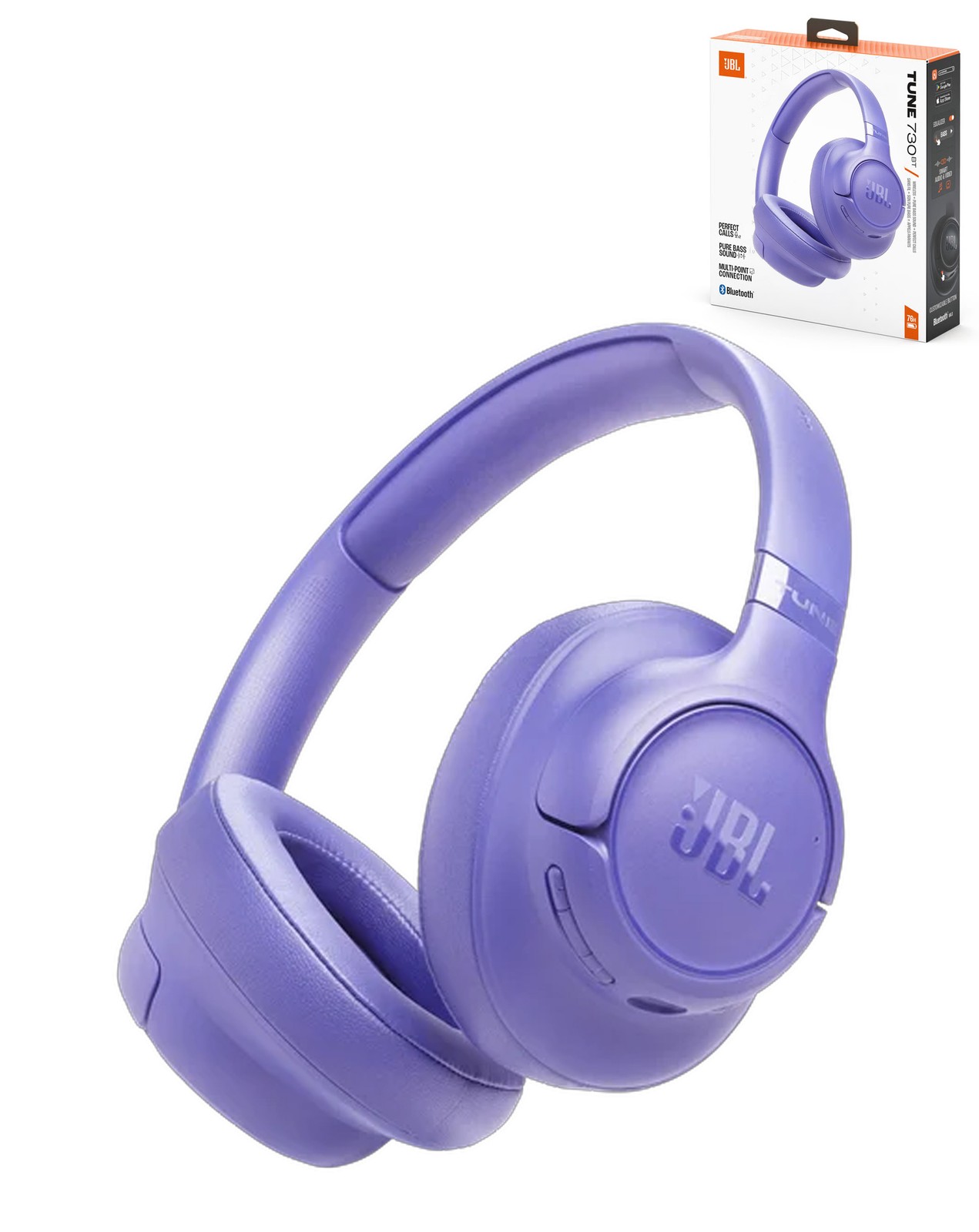 JBL Tune 730BT Wireless Over Ear Headphones Lavender Purple Bluetooth 6.0