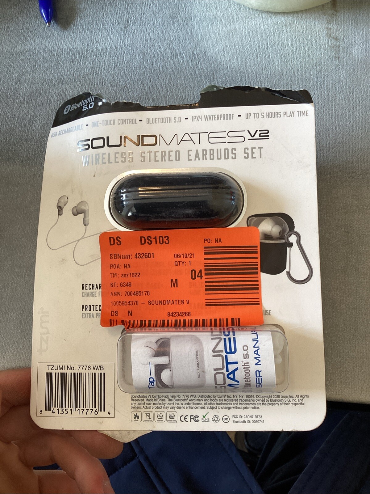 Sound Mates Tzumi No. 7776 W/B Wireless Earbuds Neck Strap Bluetooth 5.0
